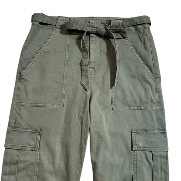 7‎ For All Mankind women’s  Cargo Pants M Green Flap Pockets Casual size 30 NWOT - Picture 4 of 14